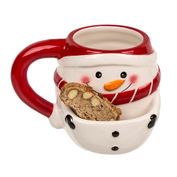 2-pack - Christmas Mug / Cookie Mug / Mug with Compartment for Cookies - Christmas Vit white