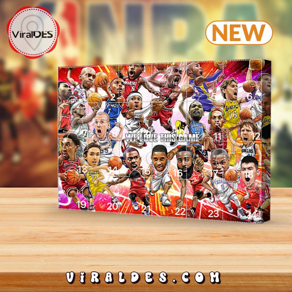 NBA Julekalender 2024 til Jul - NBA Julekalender med 24 Døre, James, Kobe, osv. Tartan Gaveæsker A