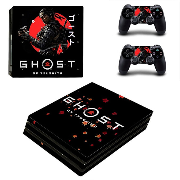Ghost of Tsushima Play Station 4 Pro klistremerke - Kompatibel med PS4PRO - Deksel for å tilpasse konsollen - Fjernet vinylfilm - HD-kvalitet Style01