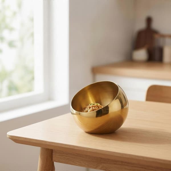 Sned skål sfärisk dippskål rostbeständig dippkopp för hot pot L Silver without Base