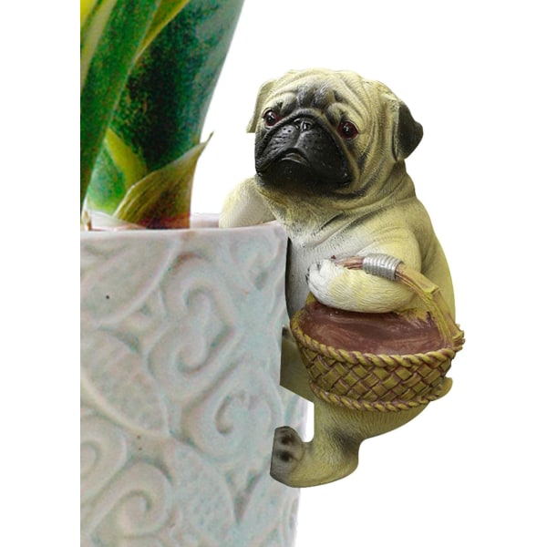 Havefigur til haven | Kurveblomster - Udendørs harpiksfigurer Kanin Havekop Dekoration Blomsterkurv Kant Dekoration til Have Hugger Ornament
