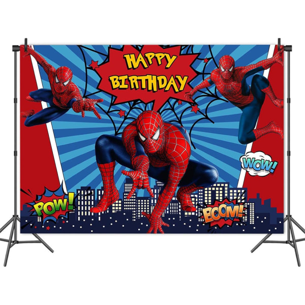 8x6FT Spiderman Fotografi Baggrunde Superhelt By Tema Foto Baggrund Børn Glad Fødselsdag Spiderman Fest Dekoration Kage Bord Banner Tilbehør