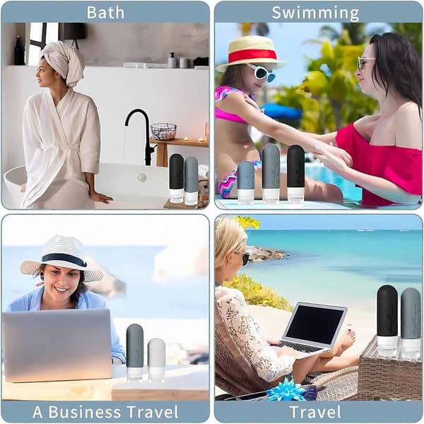 Travel Size Silicone Toiletry Container Set 17-piece