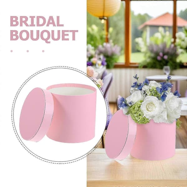 Pappersblomma Cylinder Presentförpackning Rund 5.55.55.1in Bukett Förvaringslåda 1-pack