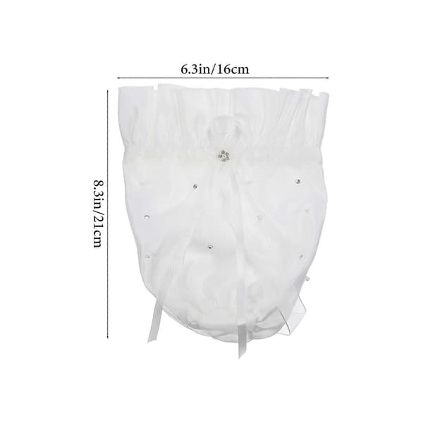 Brudepike Dolly Bag for bryllupsbruk 2 stk sateng perle rhinestone veske White