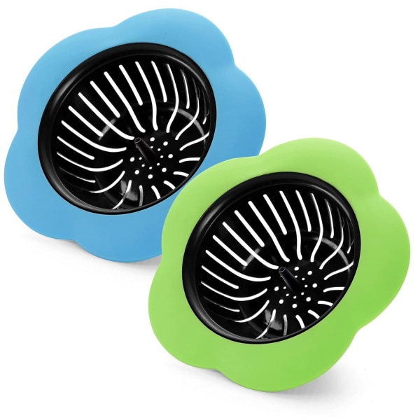 2 stk. køkkenvaskfilter til køkkenvask, silikonestop til køkkenvask, affaldskværn, afløbsstop, 4,5'' diameter