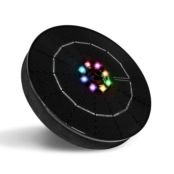 Solarfontæne med batteri og LED-belysning 16cm 1200mAh sort