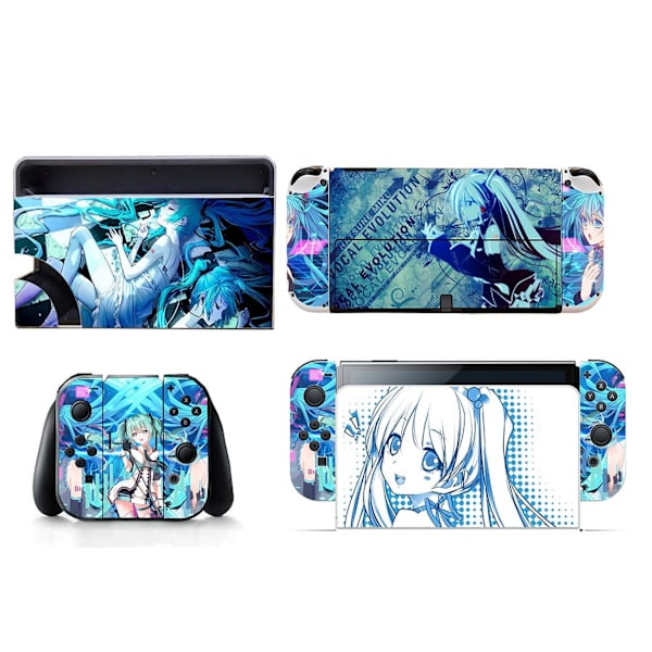 Passer til bryter OLED-klistremerker, søt anime, søt jente, støvtett, ripebestandig og fargerike klistremerker（Hatsune Miku） Style11