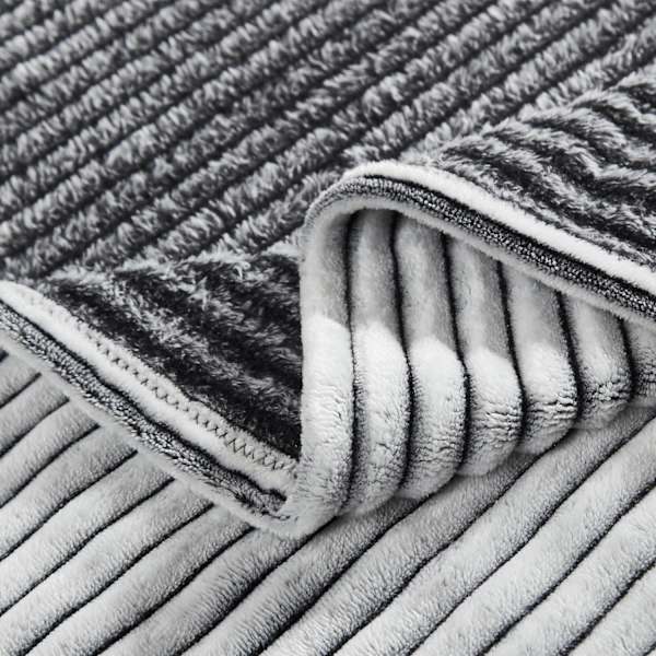 Dækken, 280GSM Super Soft Letvægts Dækken med Striber, Plys Plys Hyggelige Dækkener og Dækkener til Sofa, Senge, Sofa Hyggelig, Varm, Åndbar