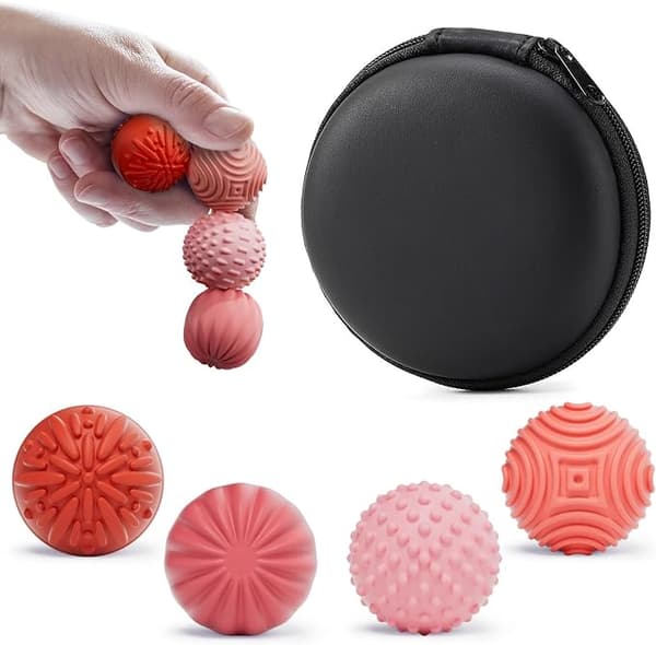 Silikonmagnetiska bollfidgetleksaker för vuxna och tonåringar, 4-pack stresslindrande sensoriska leksaker för autism, ADHD, ångest, kontorspresenter