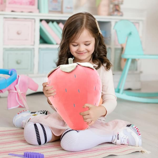 Cute Fruit Kids Pillow Stuffed Strawberry Plush Pillows Super Soft