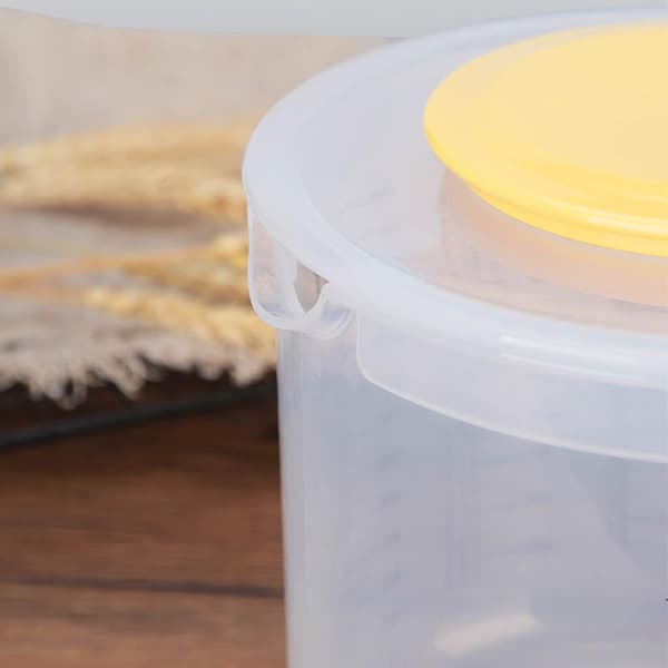 2,5L Bage Målekop Skål med Låg Gennemsigtig Plastik Blandekop