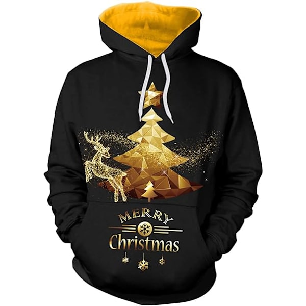 Herre Langærmet Hoodie Halloween Morsom Crew Neck Genser med Kengurulomme Jul Flerfarget 3D Print Genser Genser（Størrelse：XXL）