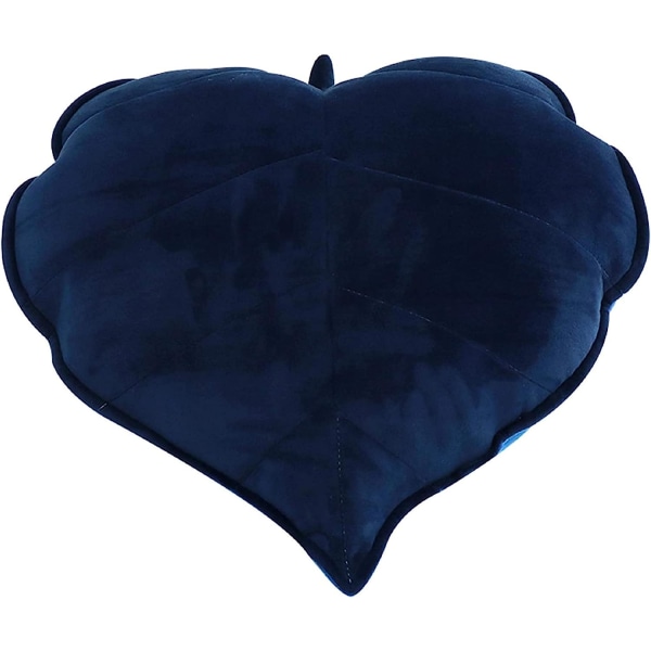 Plush Pillow Leaf Pillow Floor Pillow Plush Cushion Decorative Cushion Reading Pillow (50cm, Navy)