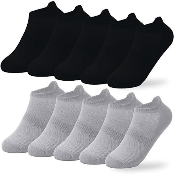 No Show-strumpor Låg Cut Strumpor Kvinna Anti-slid Ankle Löparstrumpor 10 Par Låg Cut Tab Atletiska Strumpor för Män Kvinna