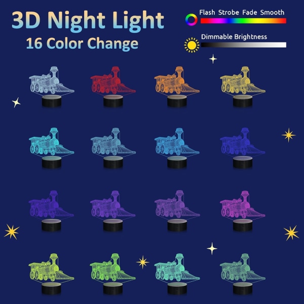 Hologram Controller 3D Nattlampa för Barn, 16 Färger & Fjärrkontroll Dimmer Kontroll Pojke Flicka Videospel Rum Tillbehör som Jul Födelsedagspresent till Barn