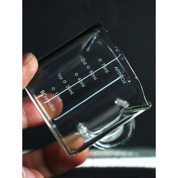 2-pack dubbla piper som mäter trippel kanna Mjölkkopp 75ML Espresso Shot Glasögon Delar Klart glas