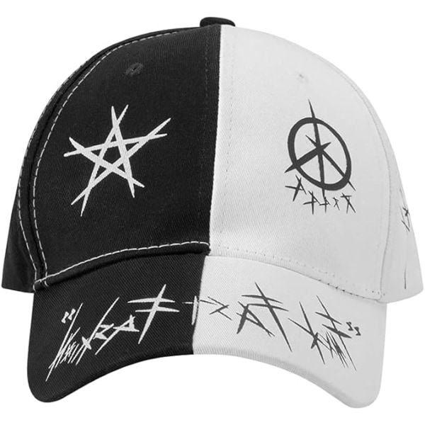 Unisex Graffiti Baseball-lippis, K-pop Boys Ulkoilma Snapback-hattu, Mustavalkoinen Hiphop-hattu, Isän hattu, Trucker-hattu miehille ja naisille