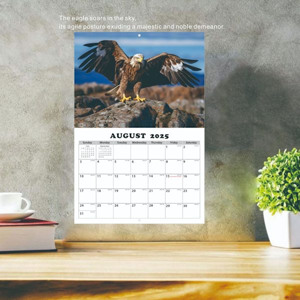 2025 Engelsk Væghængt Kalender A3 Størrelse Husky Hund Amerikansk Ørn Månedskalender med tema