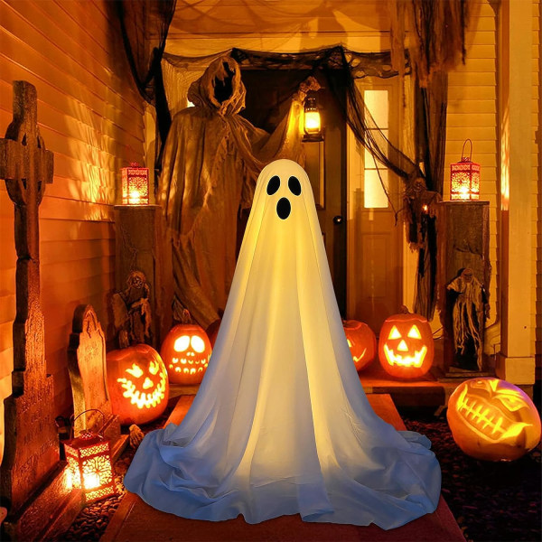 2-pack Halloween-dekorationer utomhus, spöklika spöken Halloween-dekor med  ljusslingor batteridriven, spökdekorationer för verandan 5af6 | Fyndiq