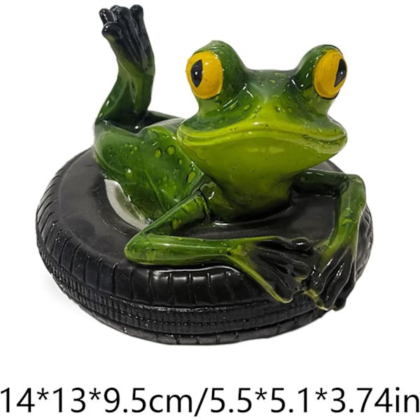 Flydende frøstatue i harpiks, frøstatue til haven, flydende damdekoration, frøskulptur til haven, dammen, gården