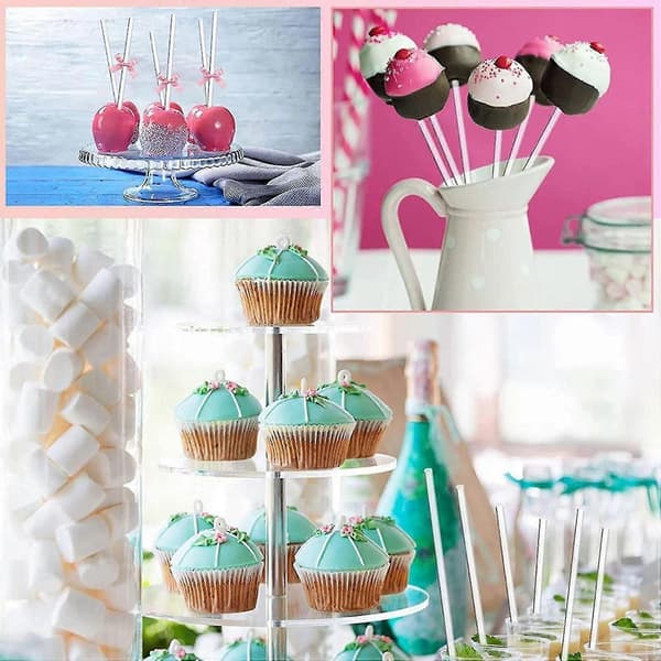 Akryllollipopspinnar Cake Pops Stick Återanvändbara Akrylstavar