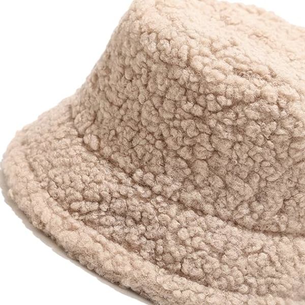 Talvinen Pehmeä Karvainen Bucket Hat - Tekokarvainen Shearling Kalastajan Hattu Naisille