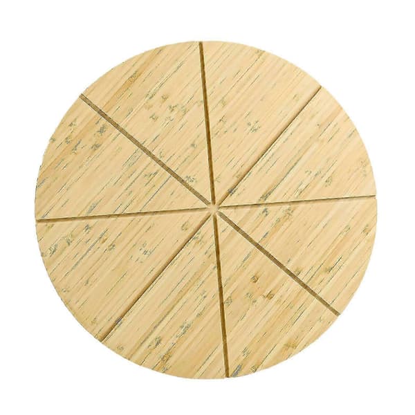 Pizzaleikkuulauta Bambu Pizzatarjotin Ruoanvalmistusalusta Juustotarjotin 26-27 8 grids 33cm