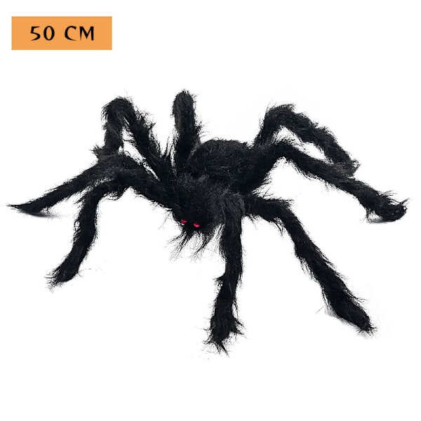 Halloween-dekoration spindeltriangelnät spindelsilkefläktnät jätteliknande simulering överdimensionerad spindelarrangemang (spindel) 50CM
