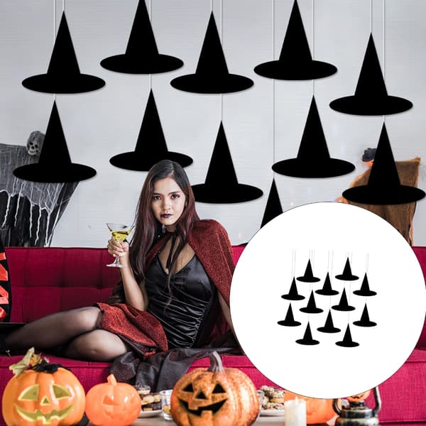 Papirhængende Halloween-pynt 12 stk. Traditionel hat Indendørsdekorationer