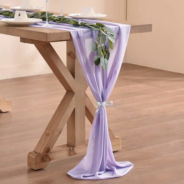 10ft Terrakotta Chiffon Bordsløper 29x120 Tommer Brylløpsløper Tynn Thanksgiving Jul Brudedusj Dekorasjoner