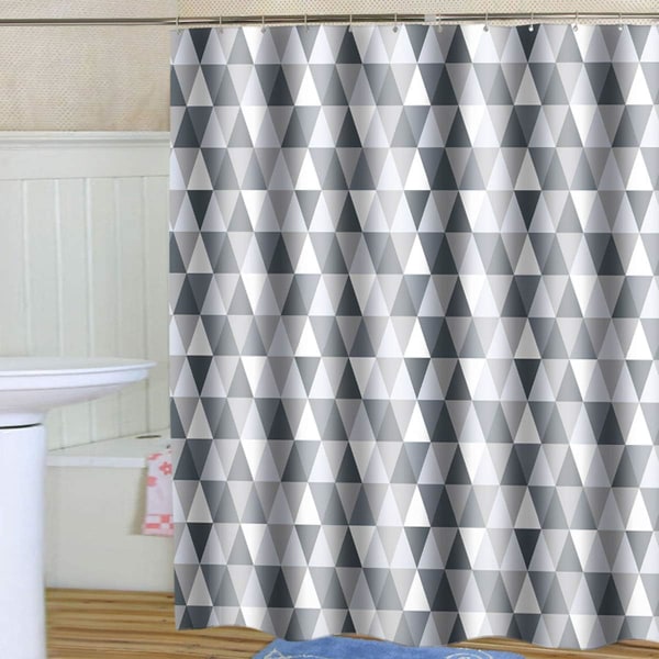 Bruseforhæng til badeværelse 180 x 180 cm Anti-Mould Mildew Resistant Vandtæt Polyesterstof Trekant Bruseforhæng Liner