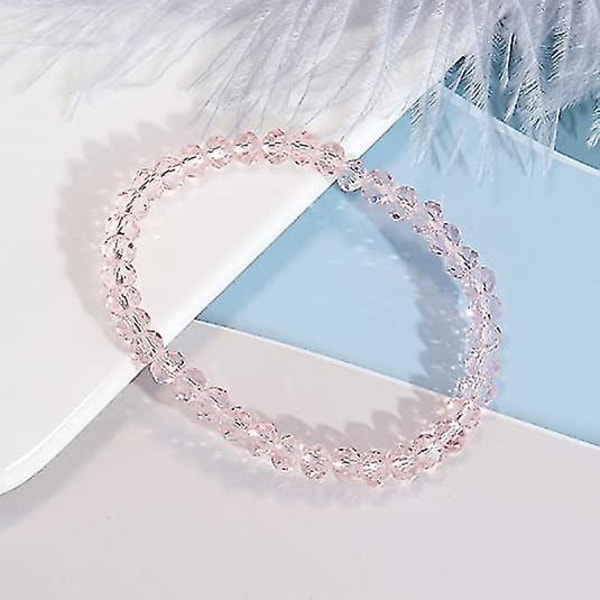 4 Sett Perlearmbåndsett Krystaller Stretch Armbånd Swarovski Glitrende Armbånd For Jenter