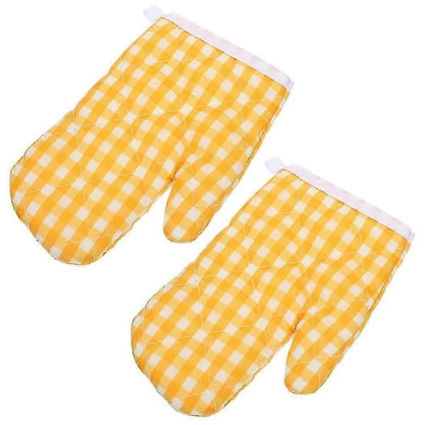 Kjøkkenvotter Varmeisolerte Gule Polyester til Baking 2 stk