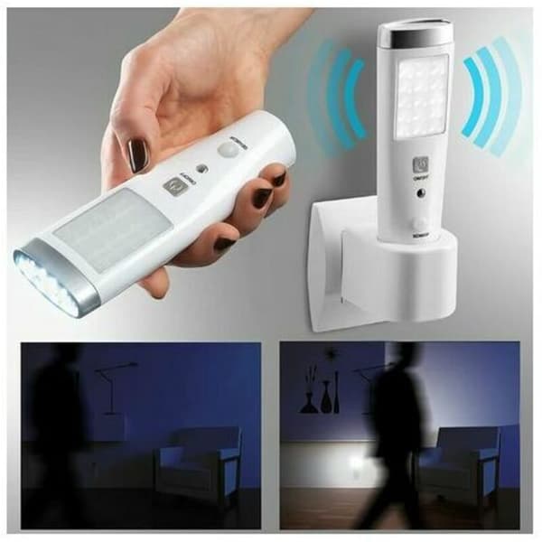 Rechargeable LED Flashlight with 60° Motion Sensor – 15 Ultra-Bright LEDs – 250 mAh Lithium Battery – 2-3 Hours Illumination