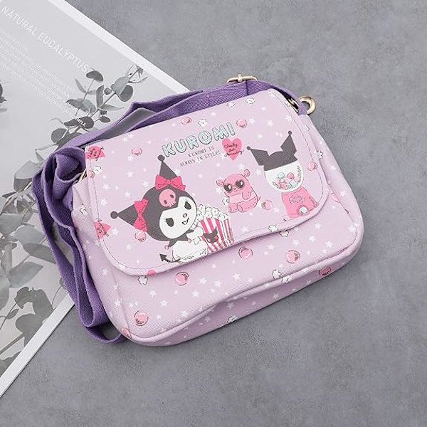 Tegneserie Kitty pung med snor Kawaii Kitty Crossbody tasker Mobiltelefon pung Møntpung til piger kvinder