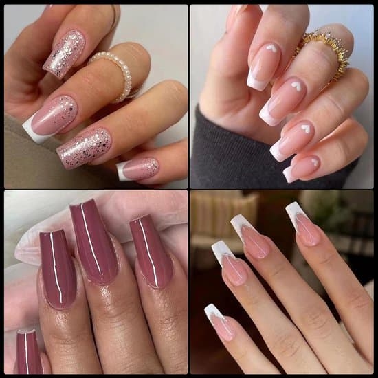 600 Square Nail Tips - Full Coverage Acrylic Tips - Medium Gel Tips for Nail Extensions - For Salon and DIY Manicure