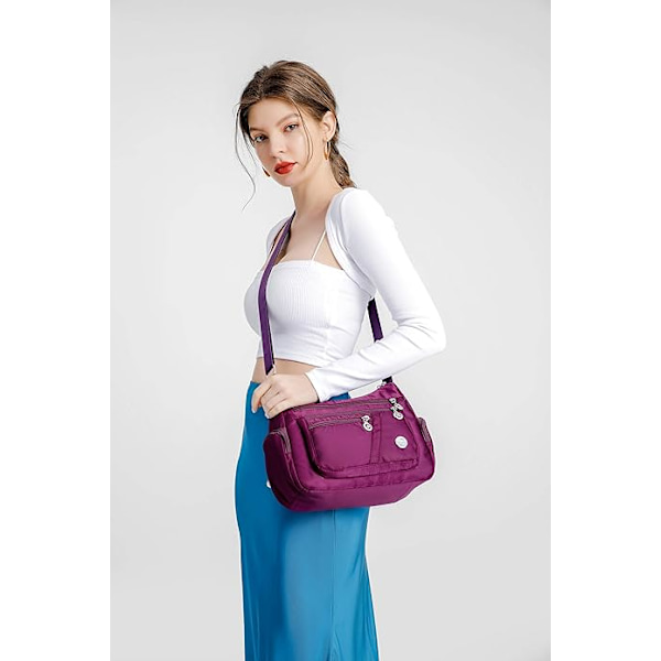 Crossbody tasker til kvinder - Casual håndtasker og skuldertasker - Nylon tote taske - Letvægts vandtæt messenger taske - Anti-tyveri taske