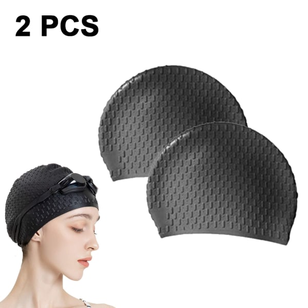 Cap, bekväm cap idealisk för lockigt kort medellångt hår, cap för kvinnor och män - svart