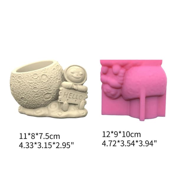 Blomsterpotte Silikoneform Betonforme Siddende Astronaut Form Blomsterpotter Forme Cementforme Silikone Materiale til DIY
