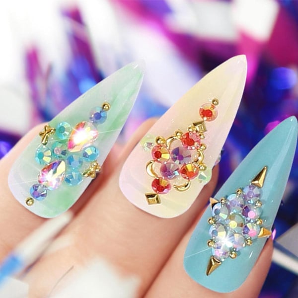 Litet Kristall Strass Kit | 3500 Delar Glitter Resin Strass Kit, Flatback AB Klara Juveler Diamanter Nageldekorationer för Niktule B