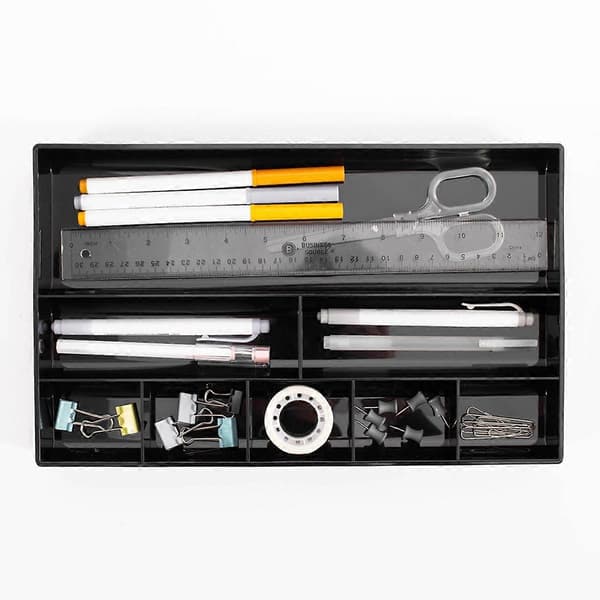 Desktop Organizer with 8 Compartments PS Plastic Drawer Divider for Office and Home