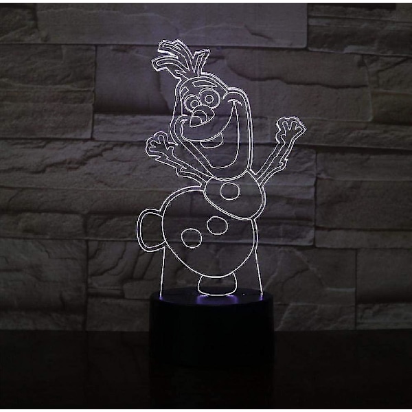 Snemand Olaf Natlampe Til Børneværelse Deco Atmosfære Smuk 3D Natlampe Fancy Baby LED Natlampe Fjernbetjening