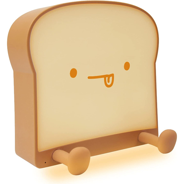 Toast Brød Natlys, Blød LED Toast Lampe med Sød Ansigt der Altid Smiler, Soveværelse Bordlamper Graduation Gaveideer