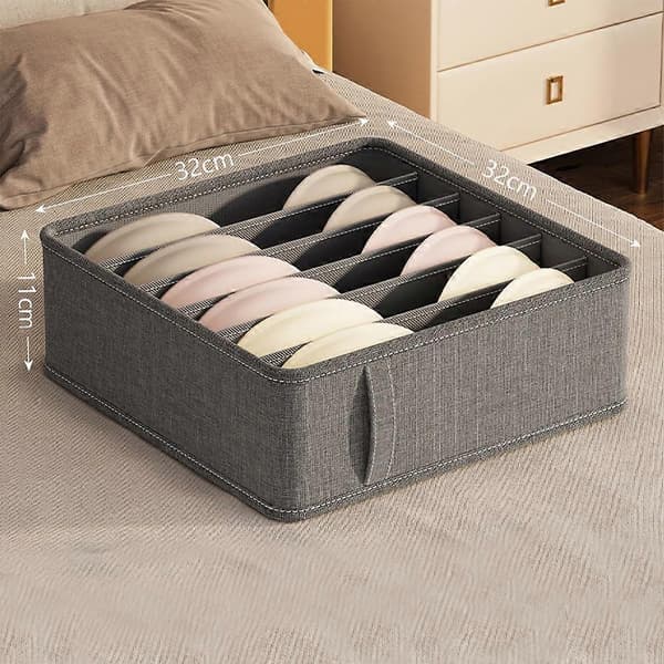 Set of 2 Multi-Compartment Storage Boxes Perfect for Socks, Underwear, and Clothing Storage