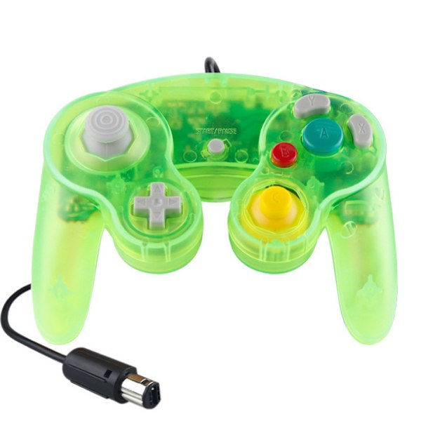 Gamecube Gamepad, 2-pack klassisk gamepad med vibrationsjoystick Transparent Aqua