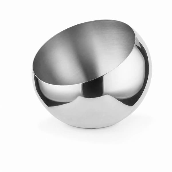 Sned skål sfärisk dippskål rostbeständig dippkopp för hot pot L Silver without Base