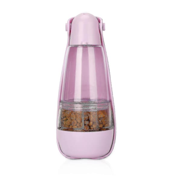 Husdjurskompanjon Vattenkopp Vikbar Utomhus Vattenkopp Vatten 200ml + Spannmål 260ml (rosa)