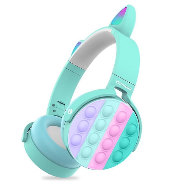 Bluetooth-hörlurar med pop-bubblor, silikon-pop-fidget-leksak Blå