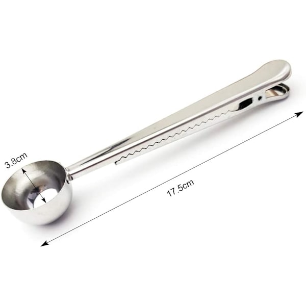 2 stk. kaffeske klips, rustfrit stål måleske, kaffeske, rustfrit stål kaffemåleske